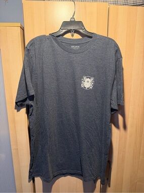 Billabong Men's Dark Blue Crewneck Tee with Small White Chest Graphic